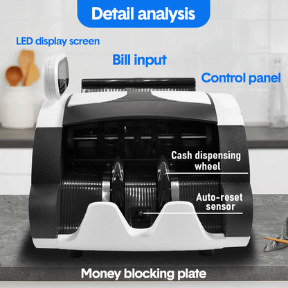 Automatic Money Counter Machine with UV Detection, High-Speed Banknote Counter for AUD, Digital Display Bill Counter for Australian Dollars