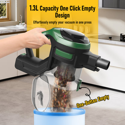 Cordless Stick Vacuum Cleaner, 350W Powerful Suction, LED Floor Head, 40-Min Runtime