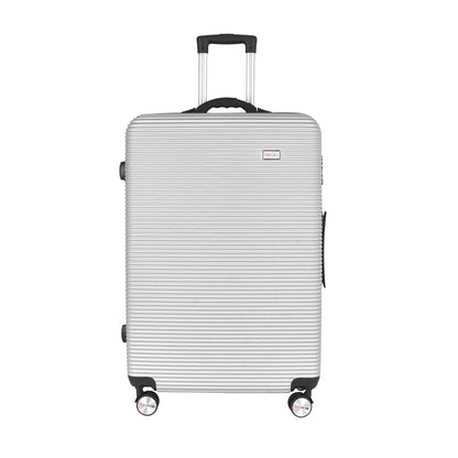 28" Digital Weighing Scale and USB Charging Port Lightweight Luggage Suitcase Silver