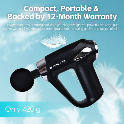 Remology Impact Therapy 6 Adaptive Speed USB-C Massage Gun with 4 Heads