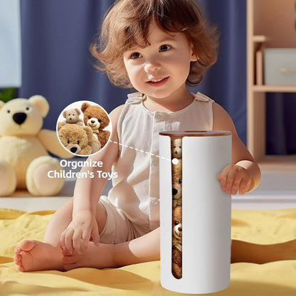Bamboo Lid Toilet Roll Storage Holder