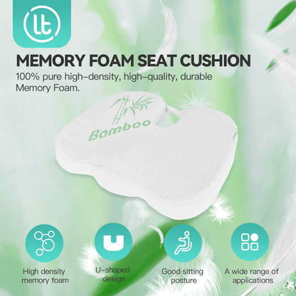 Memory Foam Lumbar Back Support Cushion Seat Set