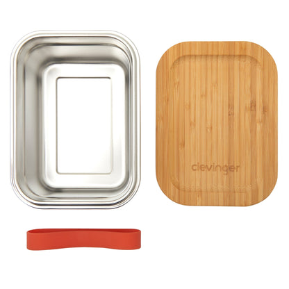 Clevinger Stainless Steel Bamboo Medium Lunch Box 800ml