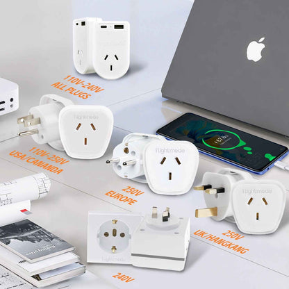 Flightmode Outbound AU/NZ to USA/CANADA Travel Adaptor with USB Type C & A