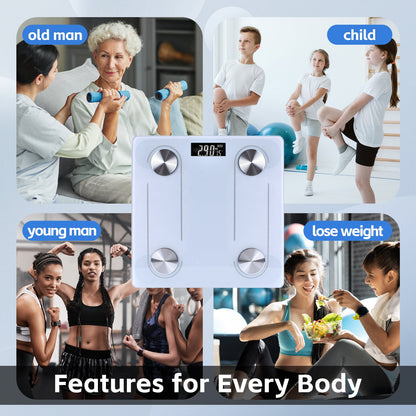Clevinger Bluetooth Smart Digital Glass Bathroom Scale – 180kg Max Capacity
