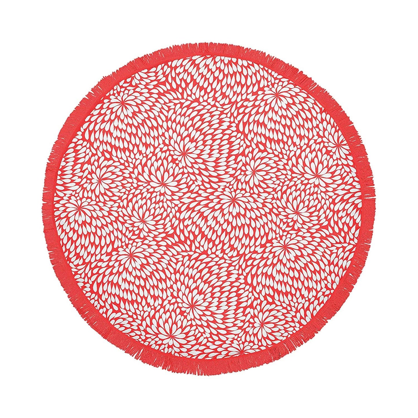 Round Beach Towel with Tinsel - Red