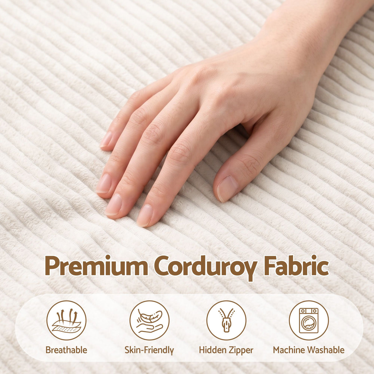 Artiss 3 in 1 Bean Bag Chair Cover (No Filler) Convertible Bean Bag for Adults, Corduroy Stuffed Animal Storage Bean Bag Cover Washable for Living Room Bedroom, Beige
