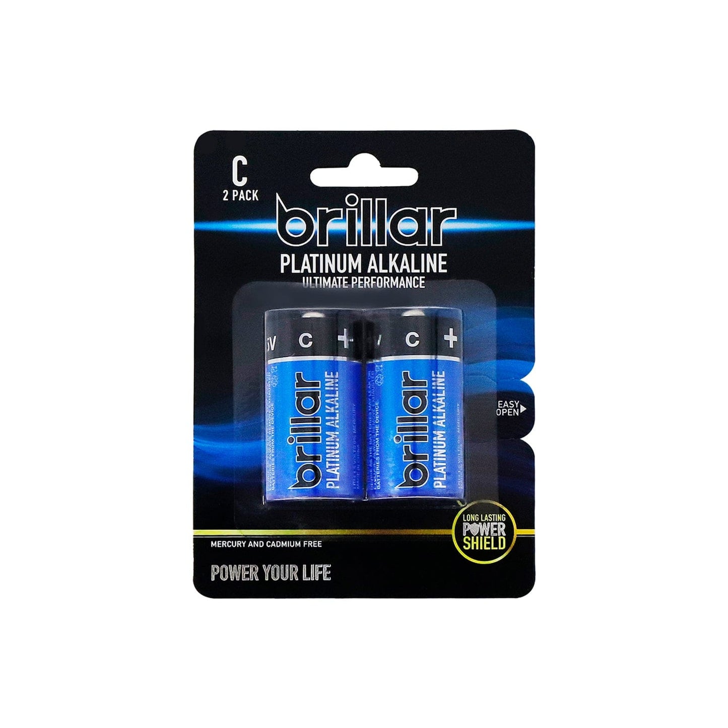 2 Pcs Brillar C Platinum Alkaline Batteries