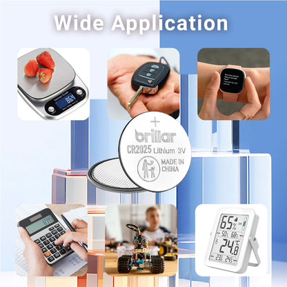 2 Pcs Brillar CR2025 Lithium Button Cell