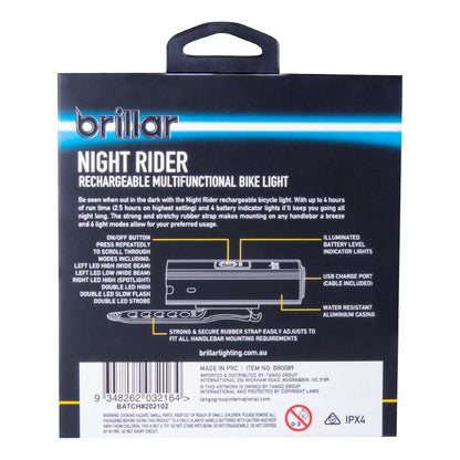 300 Lumen USB Rechargeable Multifunctional Bike Rider Light