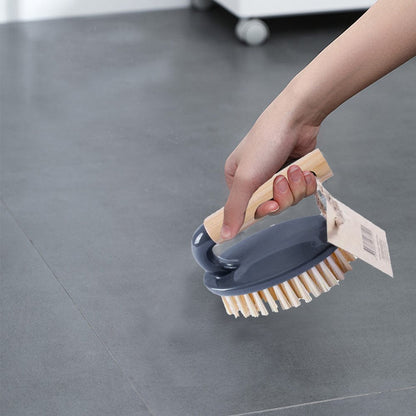 Bamboo Handle Iron Household Scrubber Brush