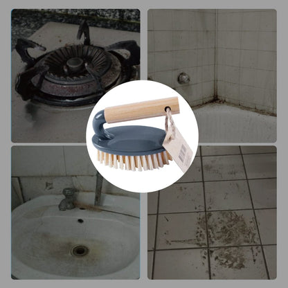 Bamboo Handle Iron Household Scrubber Brush