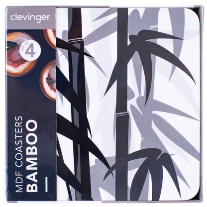 4 Pcs Clevinger MDF Coasters Bamboo