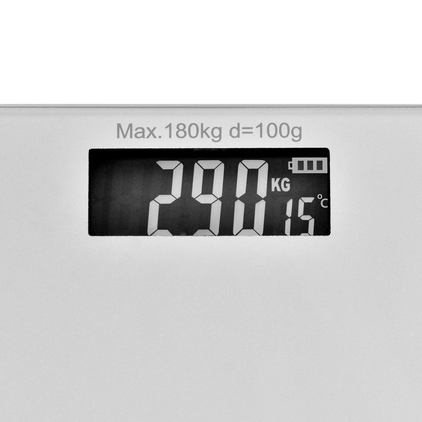 Clevinger Silver Digital Glass Bathroom Scale – 180kg Max Capacity