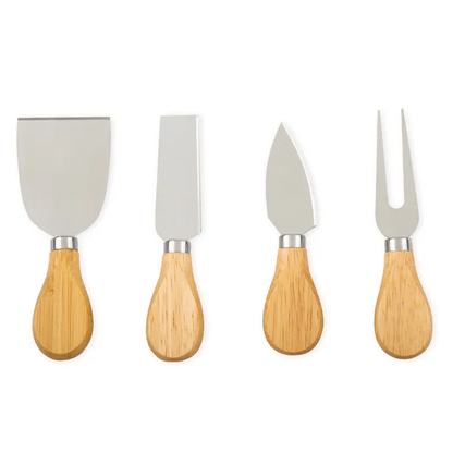 4 Pcs Clevinger Avalon Wood Handle Cheese Knife Set
