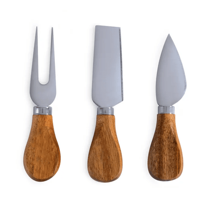 4 Pcs Clevinger Acacia Wood & Slate Cheese Board With Knife Set