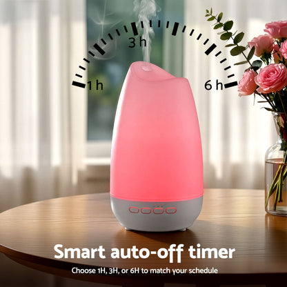 Devanti Ultrasonic Essential Oil Aroma Diffuser Aromatherapy Cool Mist Humidifier w/ LED Light 300ml