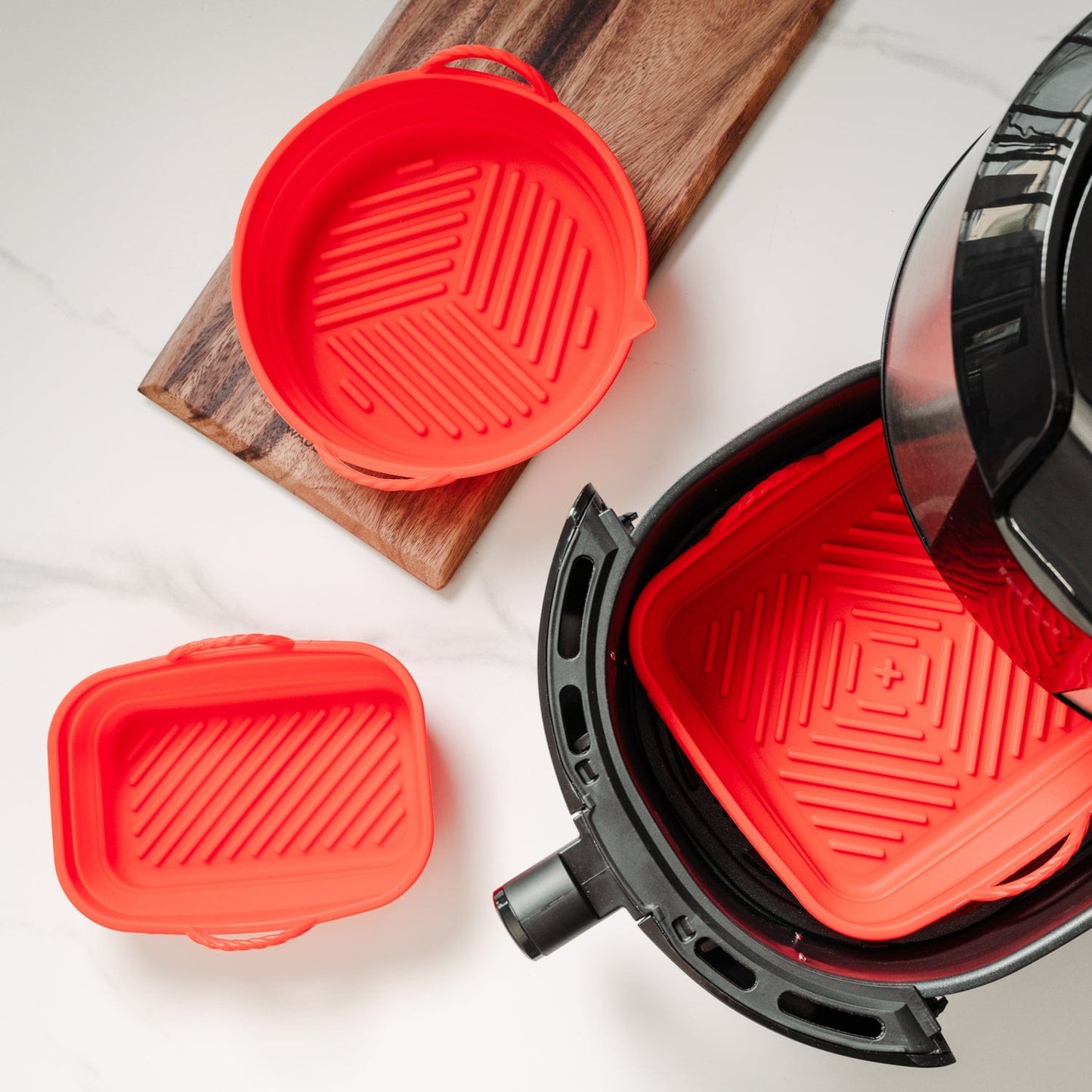 Collapsible Silicone Air Fryer Oven Microwave Liner Square