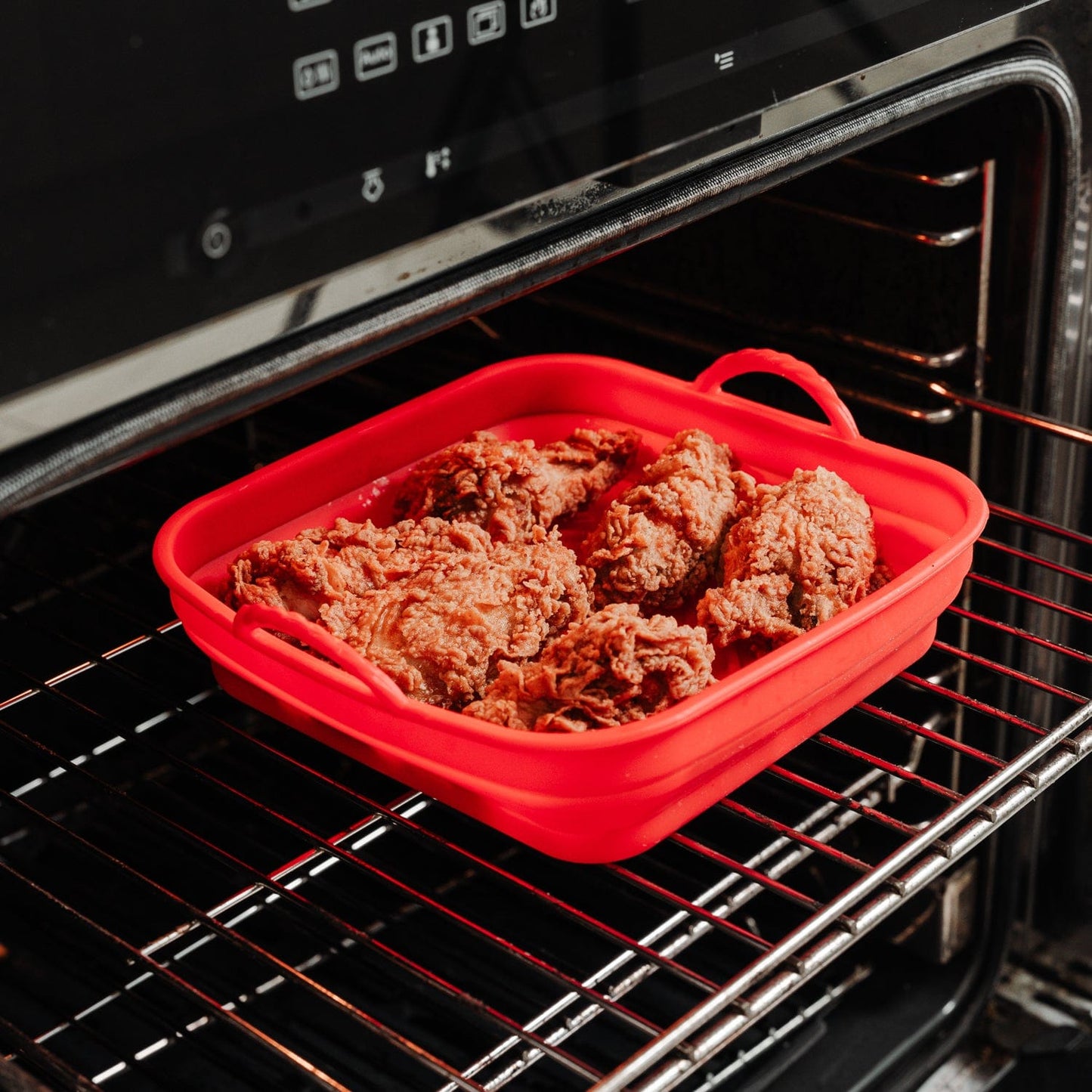 Collapsible Silicone Air Fryer Oven Microwave Liner Square