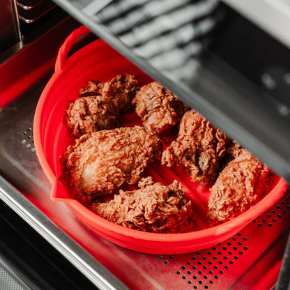 Collapsible Silicone Air Fryer Oven Microwave Liner Round