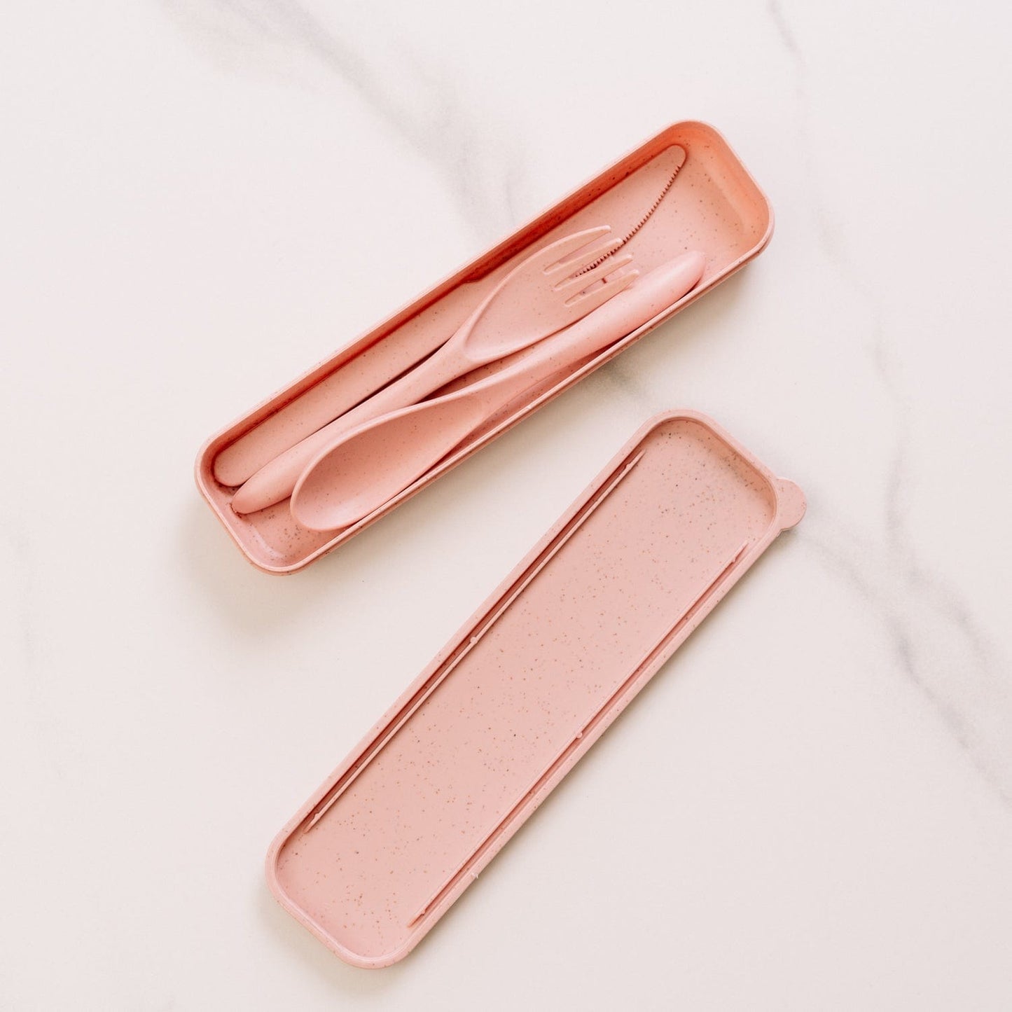 Clevinger Reusable Wheat Straw Fibre Cutlery Set with Case - Pink
