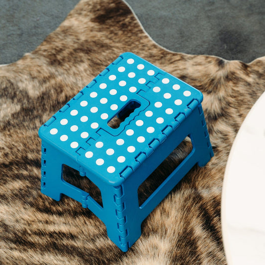 Living Today Plastic Folding Stool Portable Chair Outdoor Camping Blue