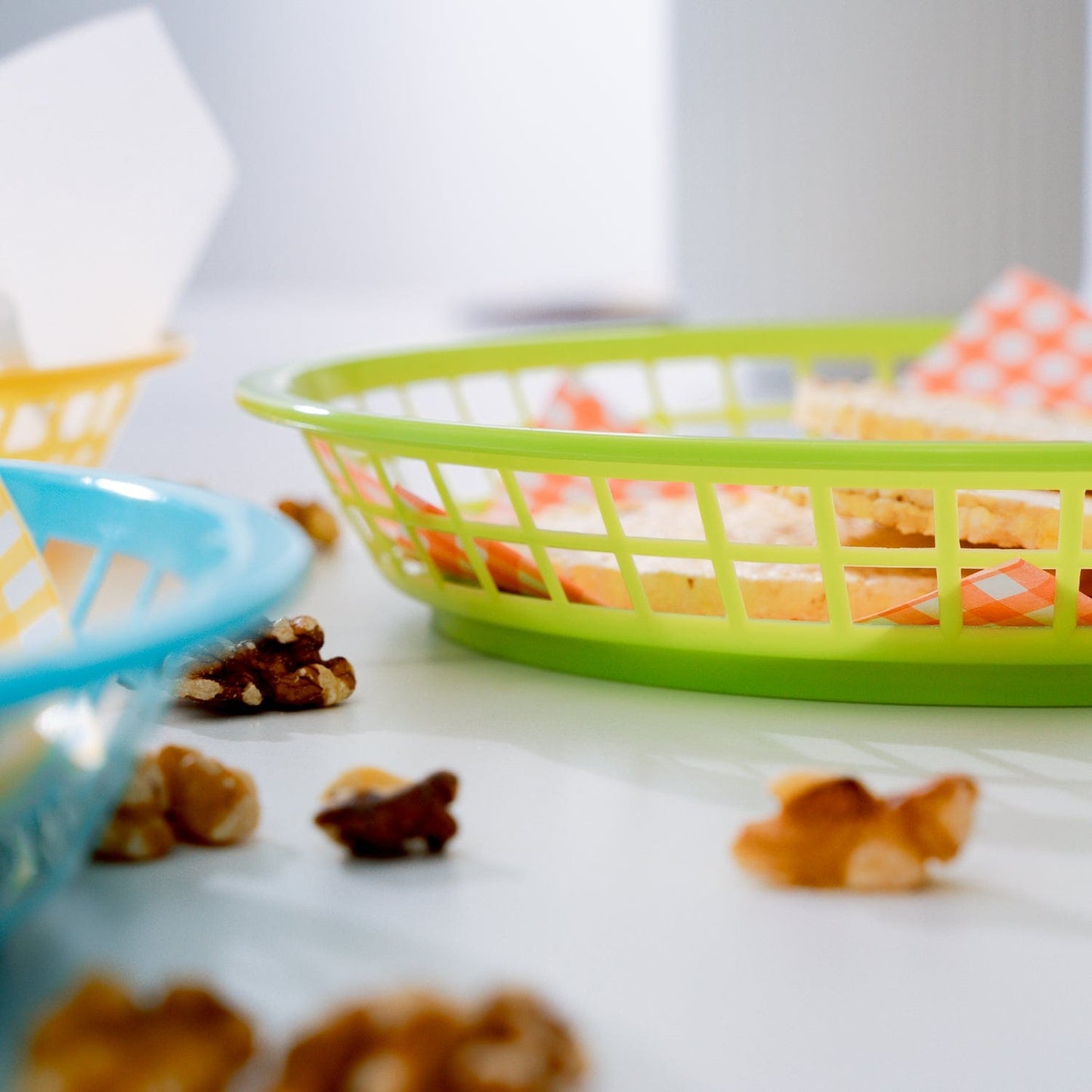3 Pcs Cook Easy Round Plastic Snack Baskets