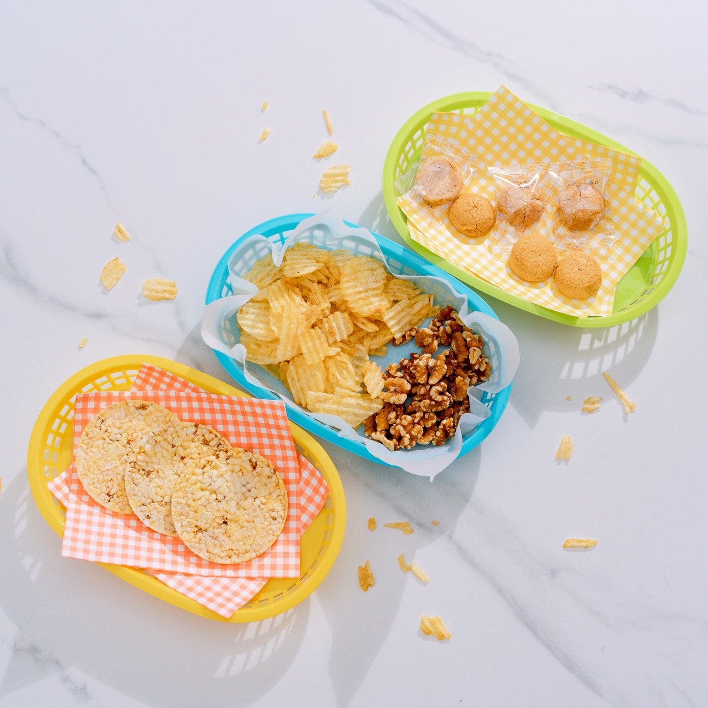 3 Pcs Cook Easy Oval Plastic Snack Baskets