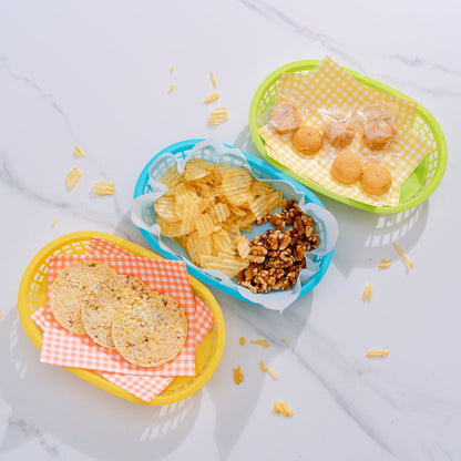 3 Pcs Cook Easy Oval Plastic Snack Baskets