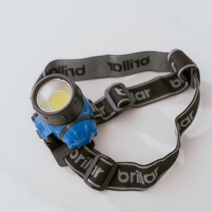 Brillar 3-Mode Headlamp – Blue, 120 Lumens with COB LED