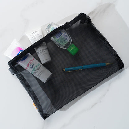 3 Pcs Zipper Travel Cosmetic Mesh Bag Set