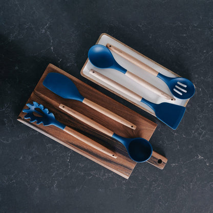 Beechwood & silicone ladle navy