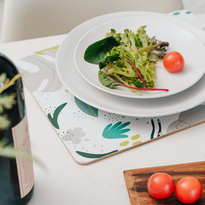 8 Pcs Clevinger  MDF Placemats and Coasters Monstera