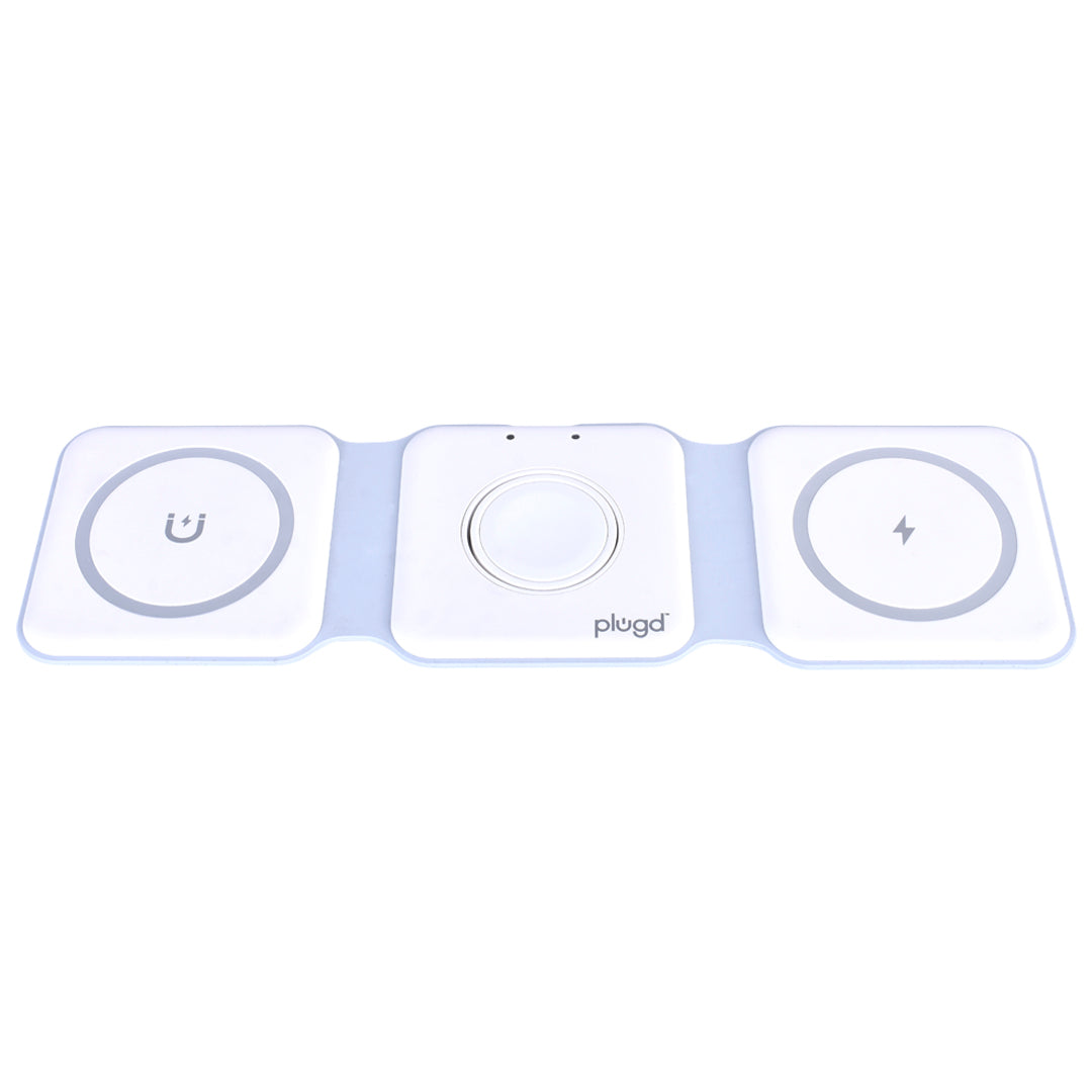 3 in 1 Wireless 15W Qi Fast Charging Foldable Station for Apple Mag Safe