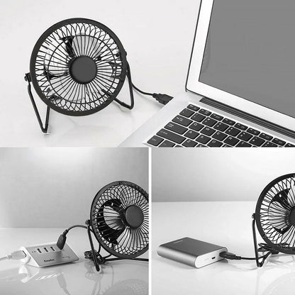 360° Tilt Adjustable USB Portable Mini Desk Fan