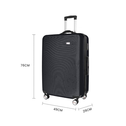 3-Piece Digital Luggage Set (20″/24″/28″) with Weighing Scale & USB Charging – Black