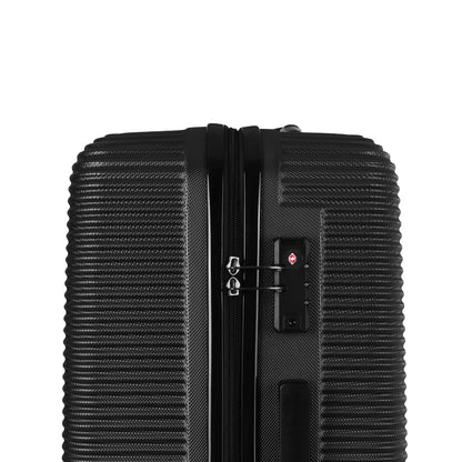 3-Piece Digital Luggage Set (20″/24″/28″) with Weighing Scale & USB Charging – Black