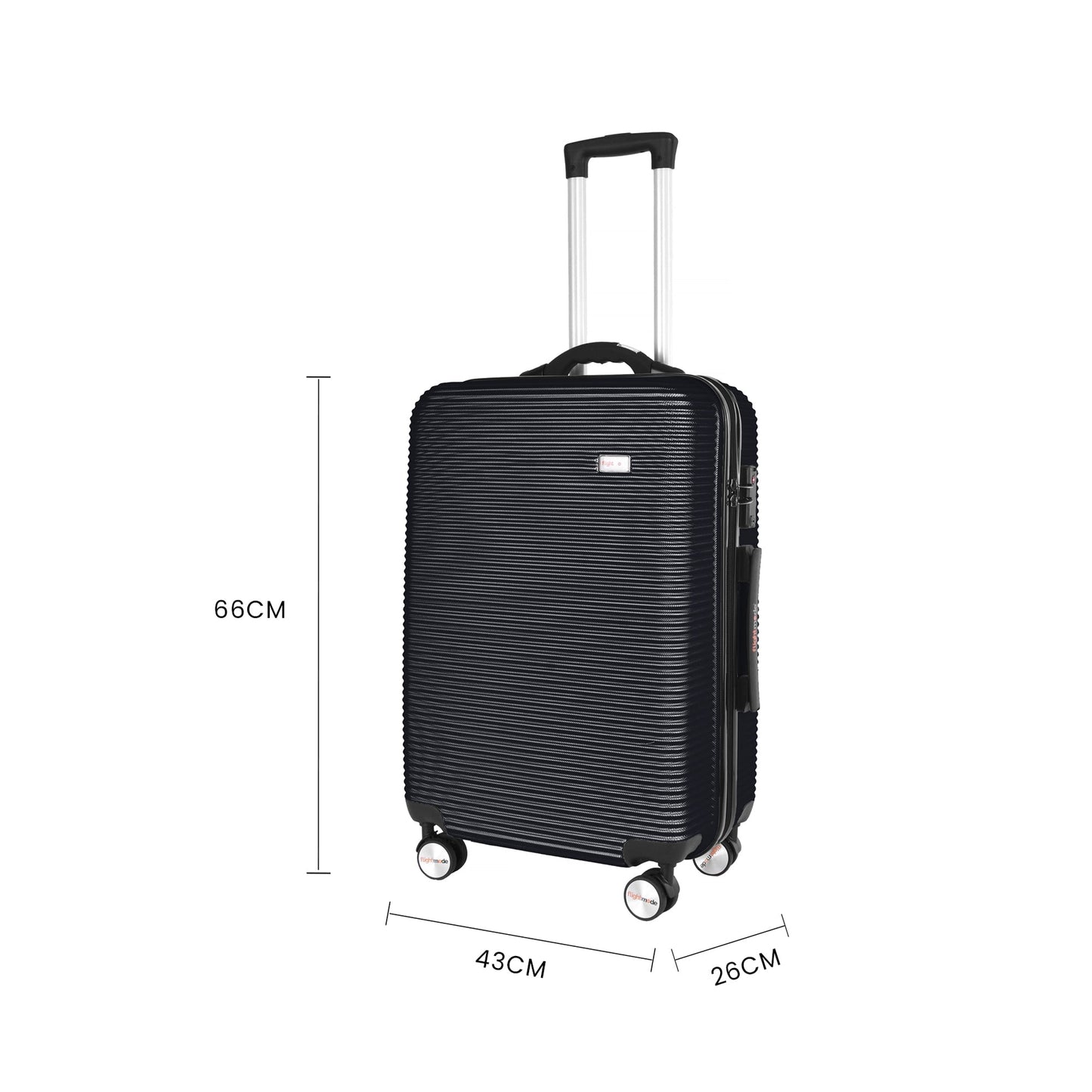 3-Piece Digital Luggage Set (20″/24″/28″) with Weighing Scale & USB Charging – Black