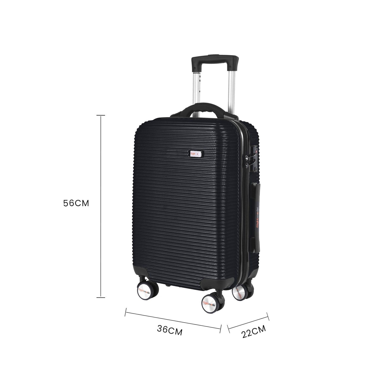 3-Piece Digital Luggage Set (20″/24″/28″) with Weighing Scale & USB Charging – Black
