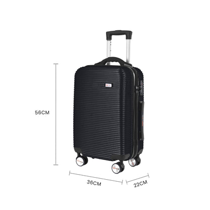 20" Digital Weighing Scale and USB Charging Port Lightweight Carry-on Luggage Suitcase Black