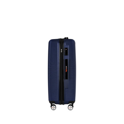 28" Digital Weighing Scale and USB Charging Port Lightweight Luggage Suitcase Blue