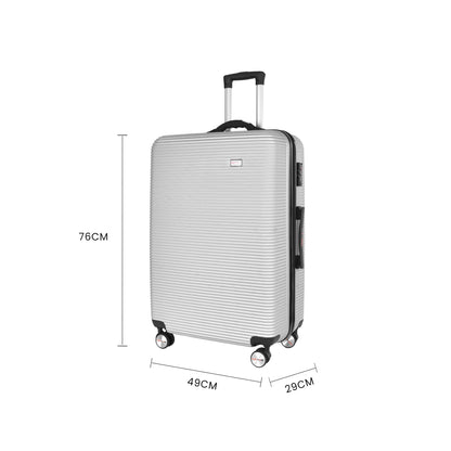 3 pcs 20"/24"/28" Digital Weighing Scale and USB Charging Port Lightweight Luggage Suitcase Silver