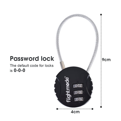 Flightmode 3 Dial Steel Cable Padlock