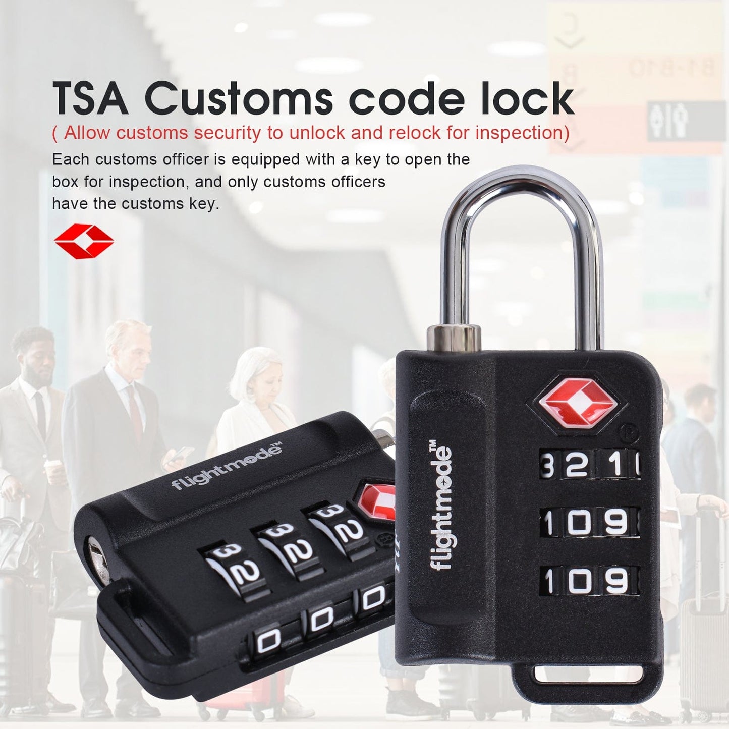 2 Pcs TSA Approved Travel 3 Dial Indicator Padlock
