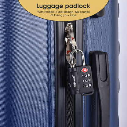 2 Pcs TSA Approved Travel 3 Dial Indicator Padlock
