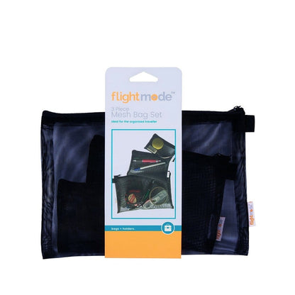 3 Pcs Zipper Travel Cosmetic Mesh Bag Set