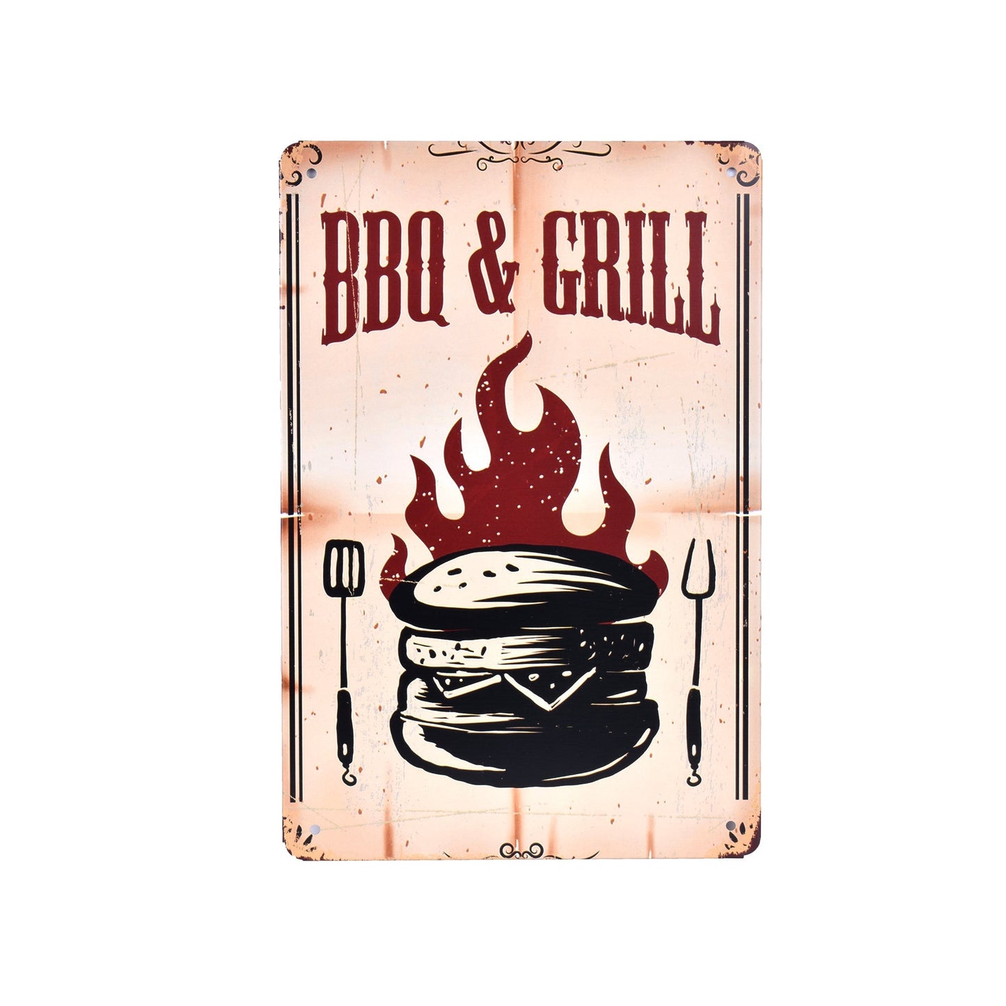 2 Pcs Vintage Rustic Look Metal Tin Signs 30 x 20cm