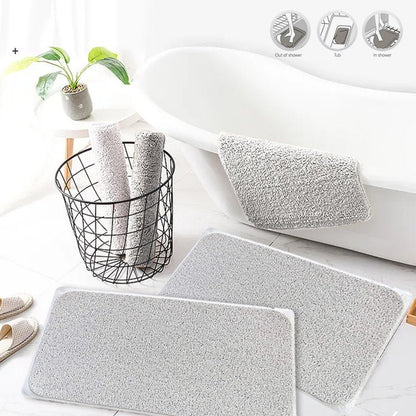 2 Pcs Premium Non-Slip Loofah Shower Mat Bathroom Safe 75 x 44 cm