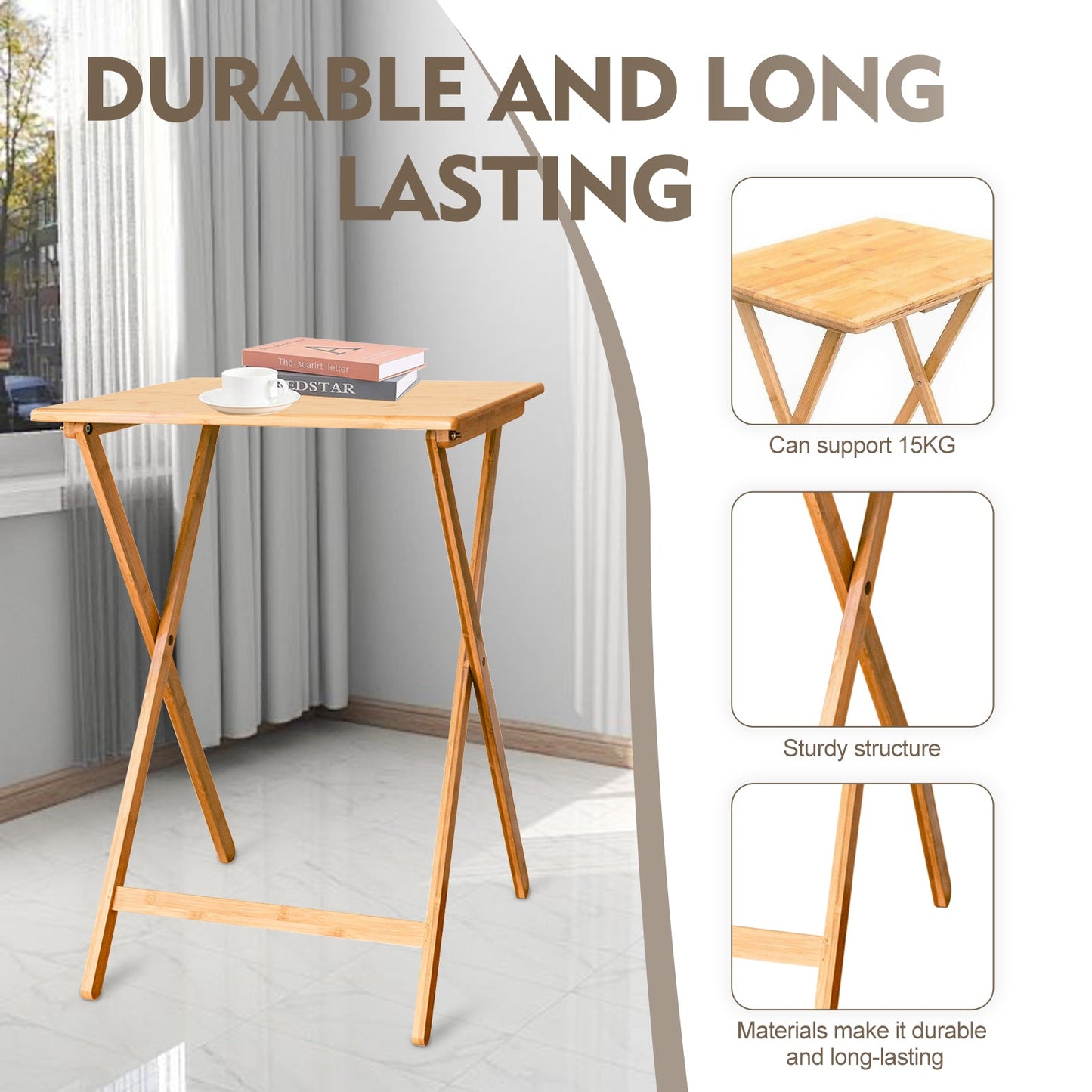 Bamboo Folding Laptop Tray & Snack Table
