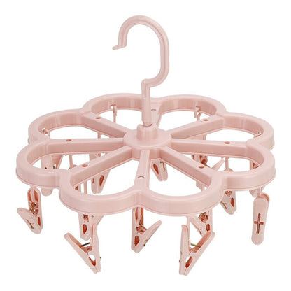 Livingtoday Collapsible 16 Pegs Airer Pink